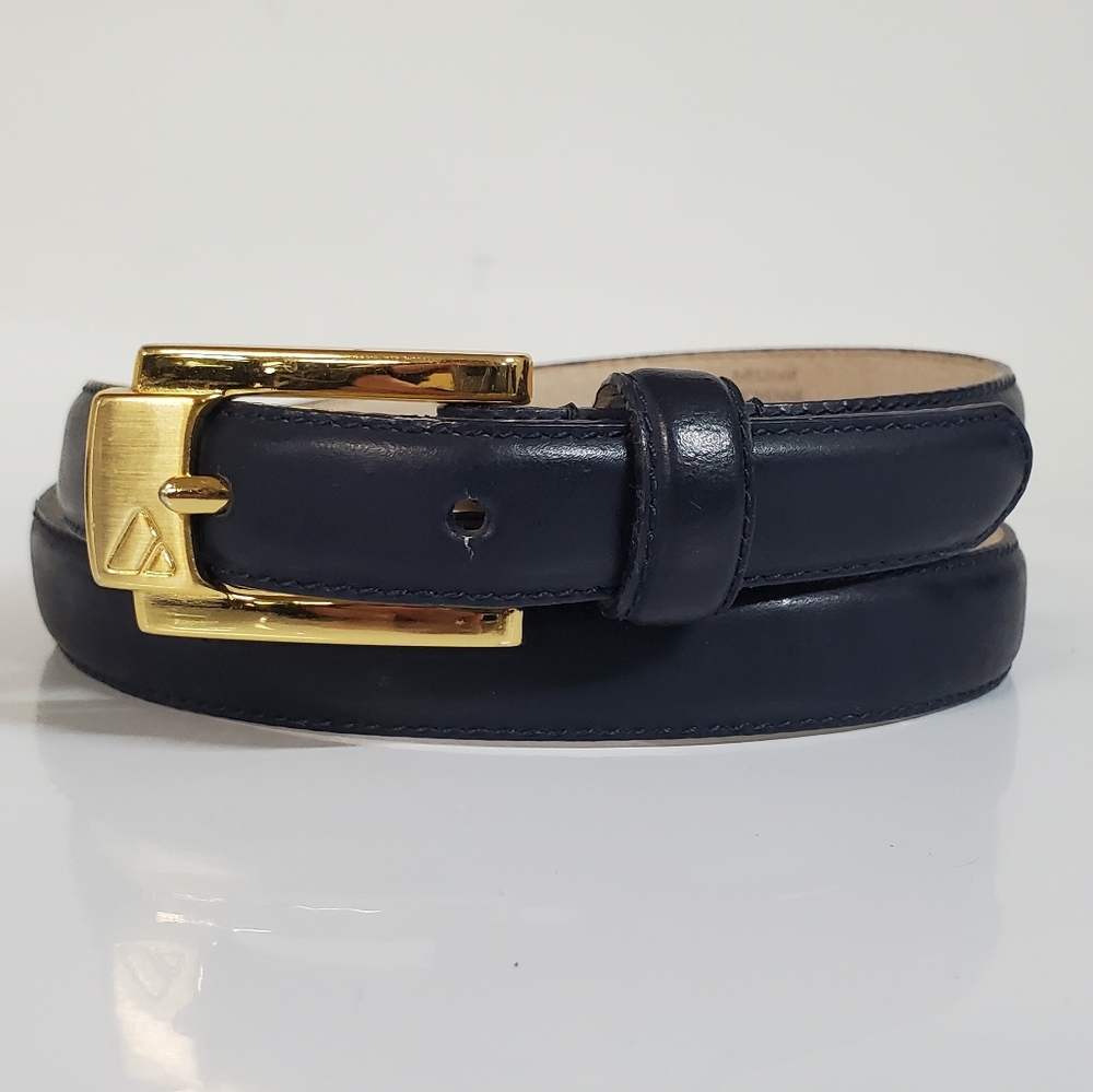 Vinrage Liz Claiborn Skinny Blue Leather Belt Womens Medium